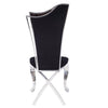 Fabric Upholstered Metal Side Chairs with Asymmetrical Backrest Silver and Black Set of Two - 62079 AMF-62079