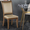 Leatherette Upholstered Wooden Side Chair, Set of 2, Beige and Brown - 71767