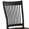 Wooden Side Chair with Slatted Backrest Set of 2 Black AMF-71852