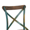 Industrial Style Wooden and Metal Frame Side Chair Brown and Turquoise - ACME AMF-73072