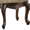 Wooden End Table with Marble Top in Antique Oak Brown AMF-82147