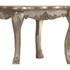 Wooden End Table with Claw Feet and Carved Intricate Motifs,Gold and Silver AMF-83161