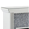 Wood and Mirror Electric Fireplace with Faux Crystals Inlay Clear and Black By Casagear Home AMF-90455