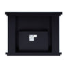 Wood and Mirror Electric Fireplace with Faux Crystal Dusted Face Clear and Black By Casagear Home AMF-90457