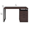 Wooden Writing Desk with Spacious Storage Option Brown and Black By Casagear Home AMF-92388