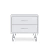 Contemporary 2 Drawers Wood Nightstand By Deoss White AMF-97332