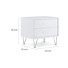 Contemporary 2 Drawers Wood Nightstand By Deoss White AMF-97332