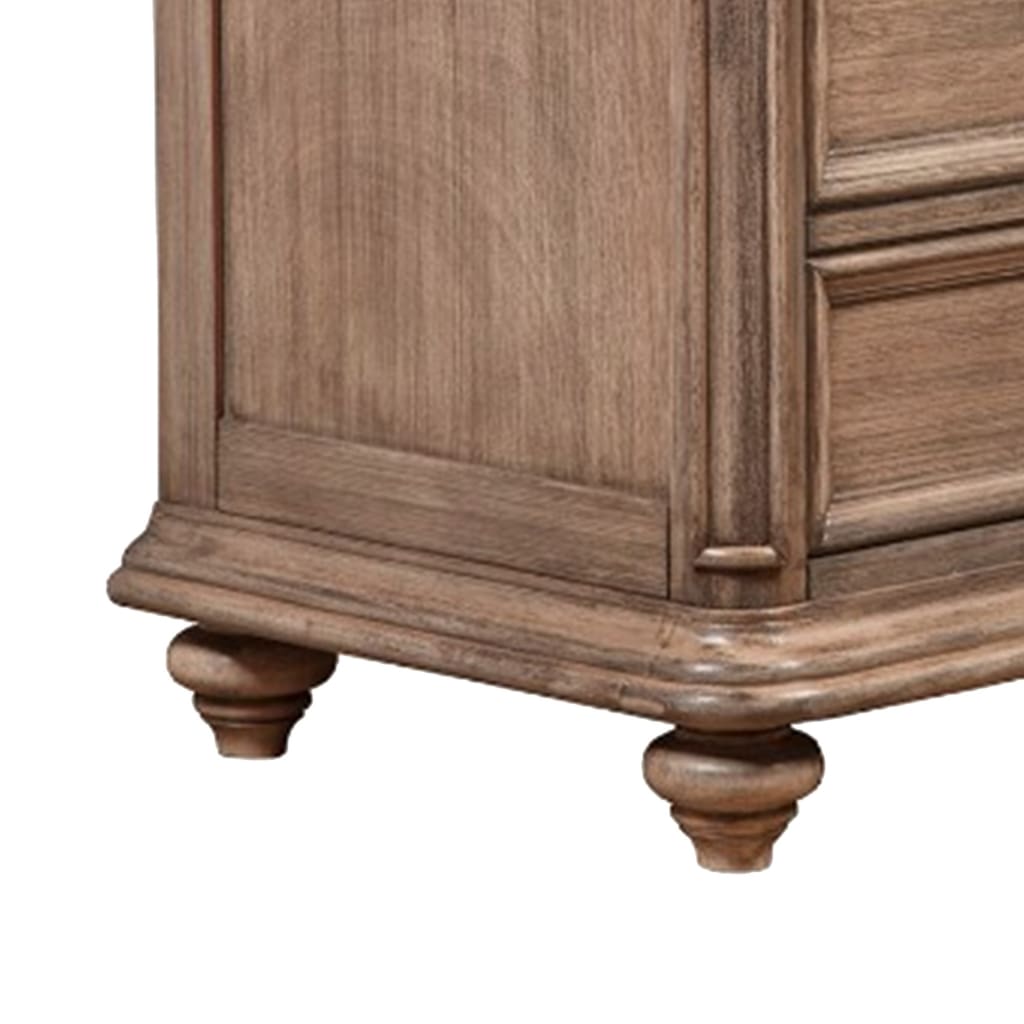 Mahogany Wood 4 Drawer Nightstand in French Truffle Brown APF-1200-02