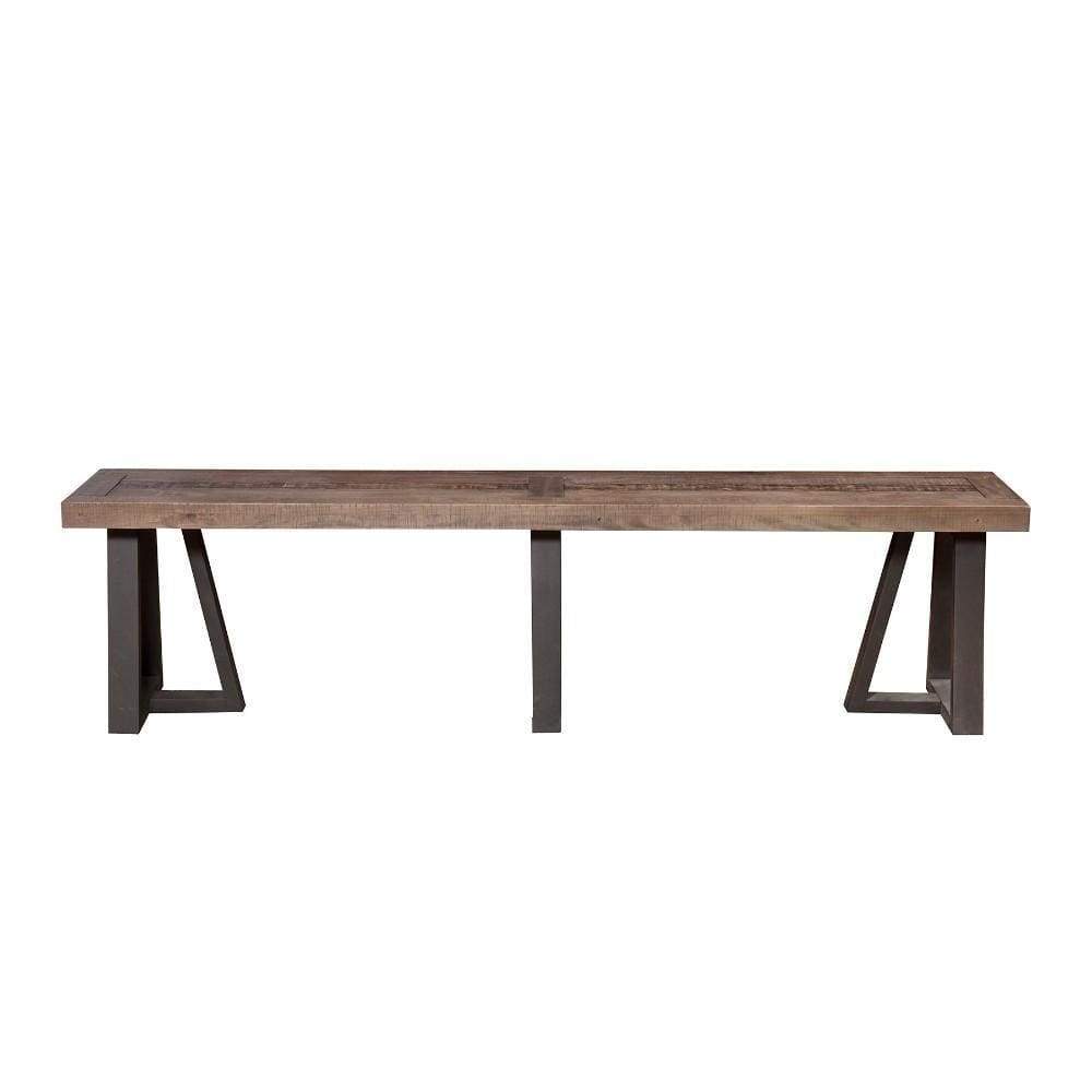 Wood And Metal Dining Bench Brown