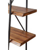 Wooden Bookshelf With a Sturdy Metal Frame and Four Shelves Black and Brown By Casagear Home APF-1968-69