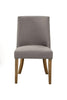 Fabric Upholstered Wooden Side Chairs With Curved Backrest Set of Two Gray and Brown - 2668-12 APF-2668-12