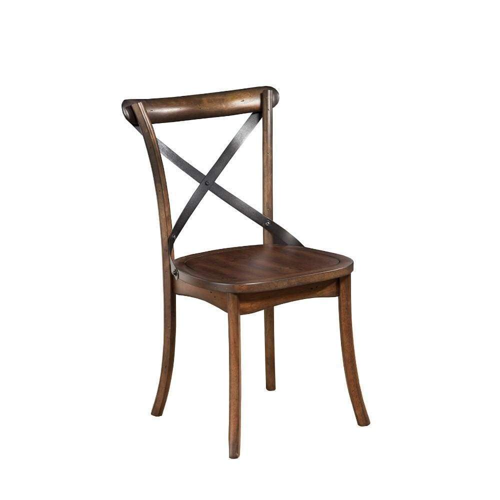 Convenient Metal Accented Side Chairs In Rubberwood Set Of 2 Brown APF-5672-02