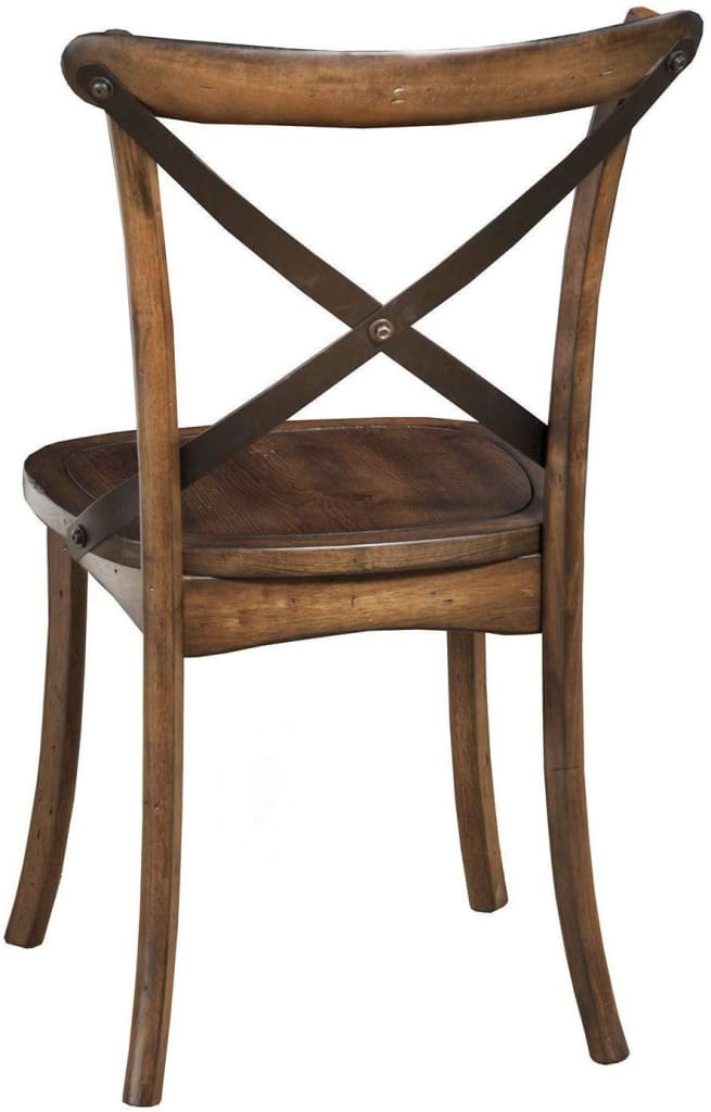 Convenient Metal Accented Side Chairs In Rubberwood Set Of 2 Brown APF-5672-02