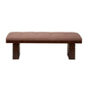 Wooden Dining Bench With Tufted Upholstery Brown