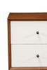 Stylish Wooden Nightstand With Two Drawers and Flared Legs Brown and White - 999-02 APF-999-02