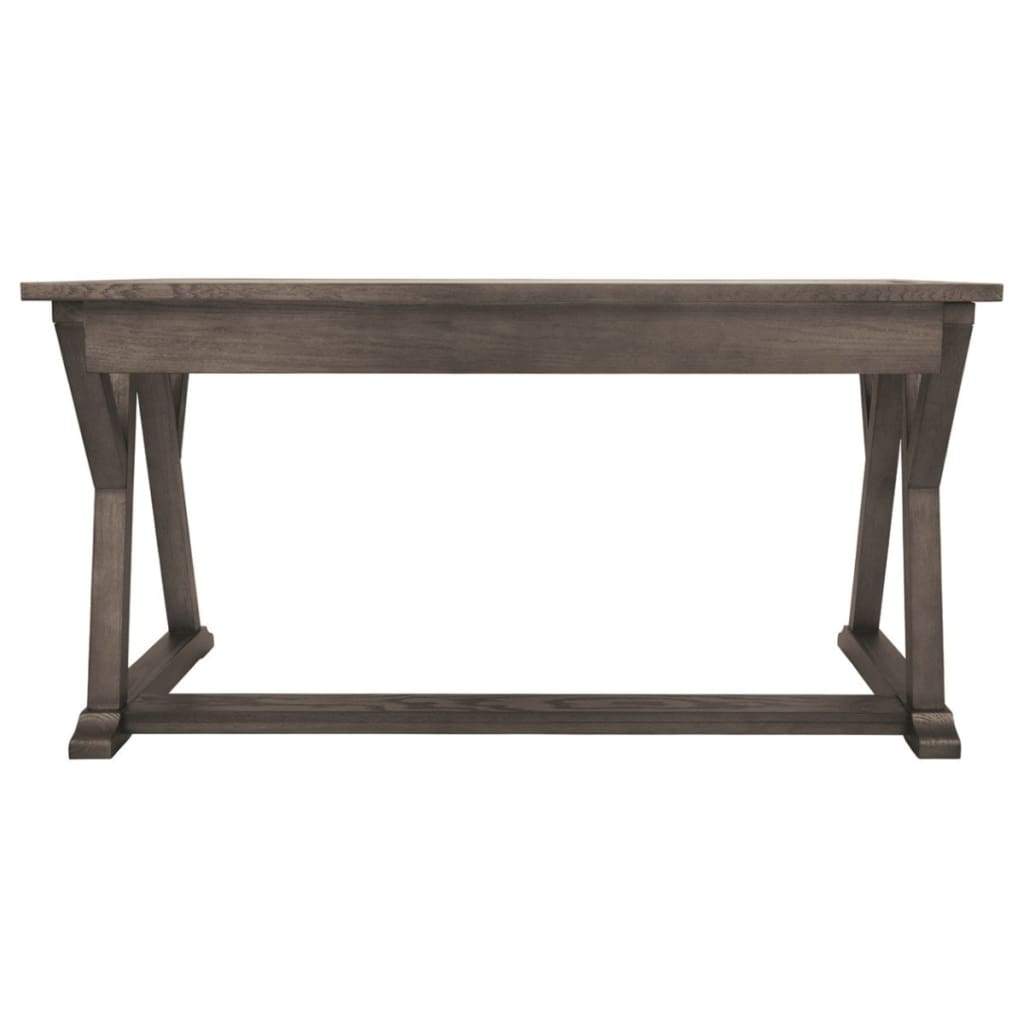 Three Drawer Wooden Desk with Cross Brace Stretcher and Faux Bluestone Top Gray - H741-44 AYF-H741-44