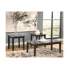 Faux Marble Top Table Set with Tapered Wooden Legs, Set of Three, Black and Gray - T204-13 By Casagear Home