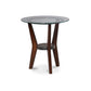 Round Wooden Table Set with Glass Top and Lower Shelf Set of Three Brown and Clear - T210-13 AYF-T210-13