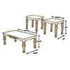 Traditional Style Wooden Table Set with Turned Legs and Faux Marble Top Set of Three Dark Brown - T533-13 AYF-T533-13