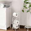 Classic Free standing Metal Toilet Paper Holder, Off White-Benzara