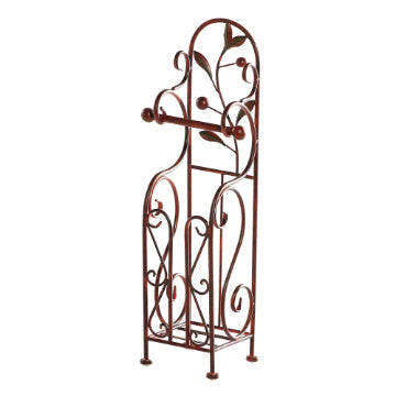 Benzara Classic Free standing Metal Toilet Paper Holder Bronze BM05343