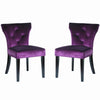 Fabric Side Chair with Padded Seat, Set of 2, Purple By Casagear Home