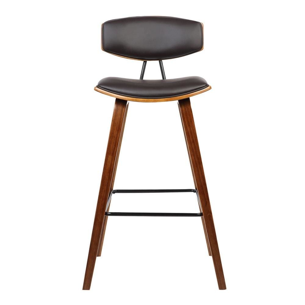 Wooden Frame Counter Stool with Flared Legs Brown By Casagear Home BM155597