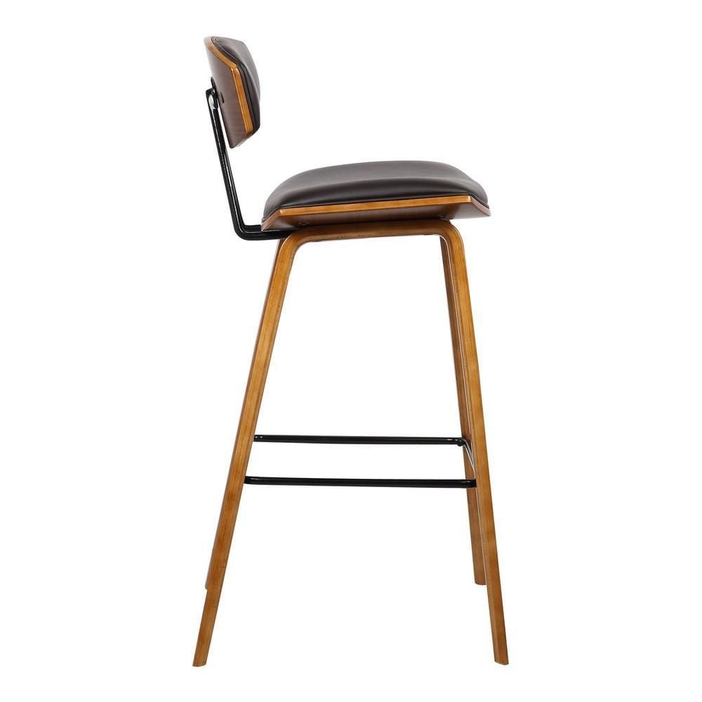 Wooden Frame Counter Stool with Flared Legs Brown By Casagear Home BM155597