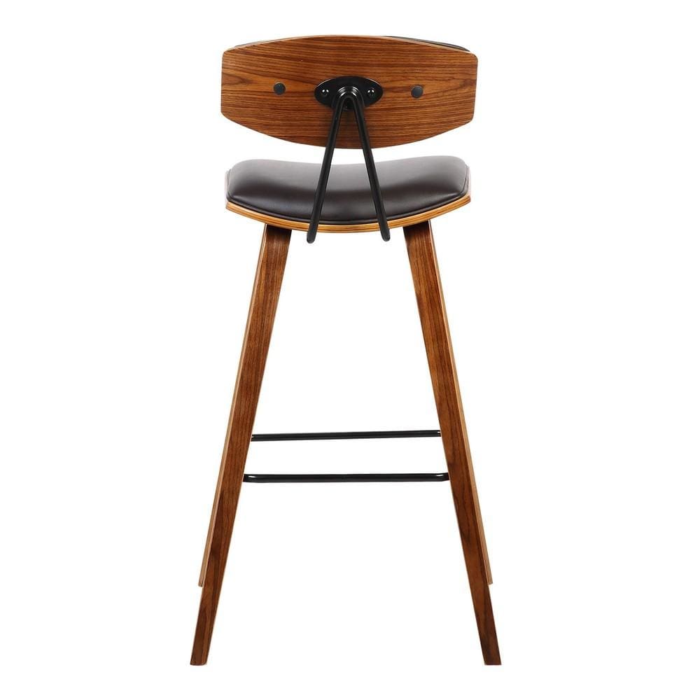 Wooden Frame Counter Stool with Flared Legs Brown By Casagear Home BM155597