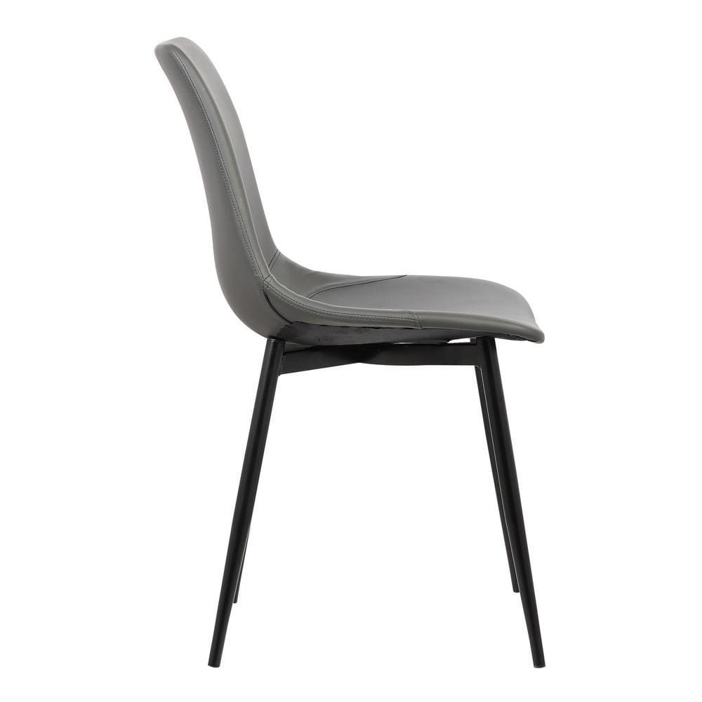 Leatherette Dining Chair with Bucket Seat Gray and Black By Casagear Home BM155599