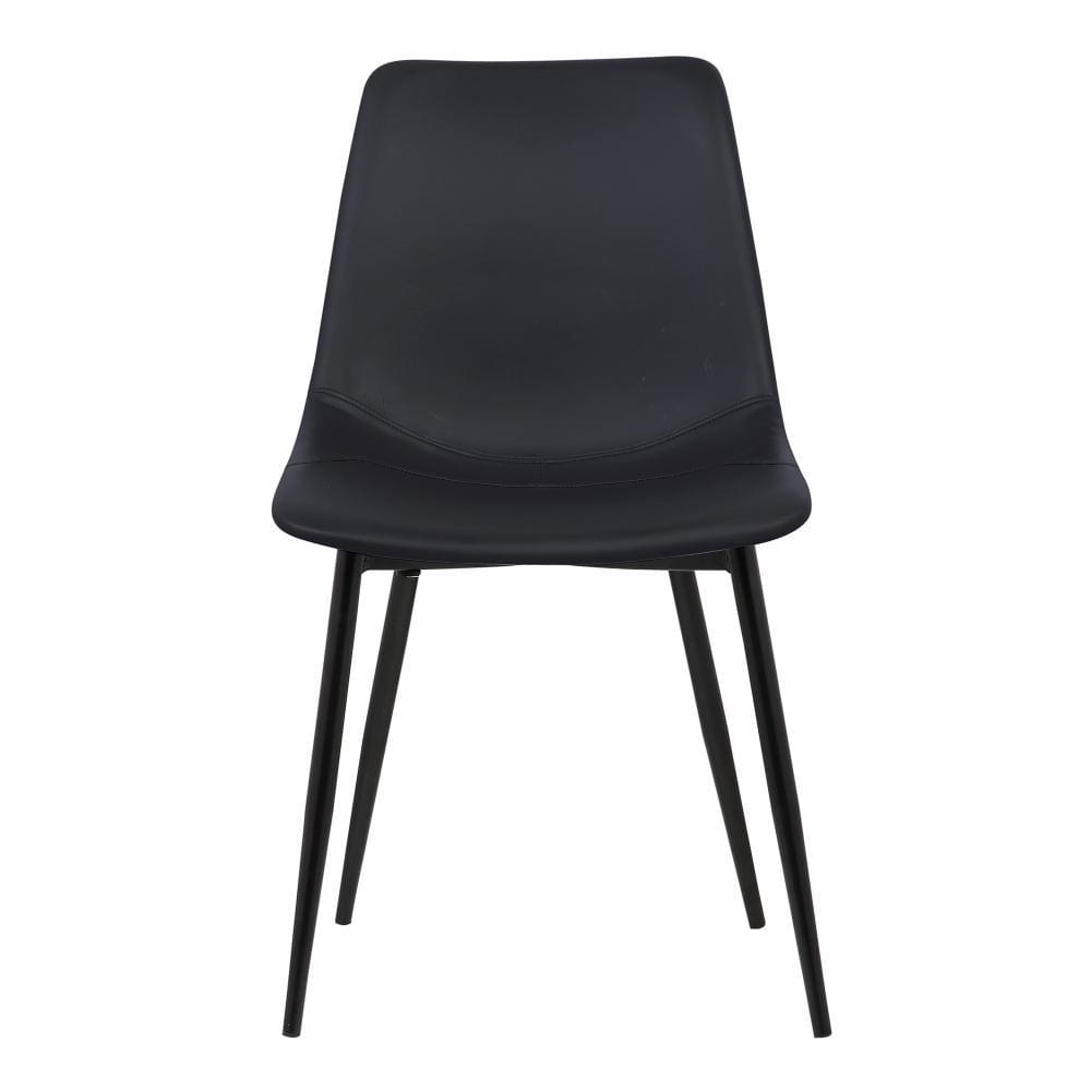 Leatherette Dining Chair with Bucket Seat and Metal Legs Black By Casagear Home BM155600