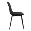 Leatherette Dining Chair with Bucket Seat and Metal Legs Black By Casagear Home BM155600