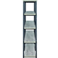 63 Inch Industrial 4 Tier Bookshelf Particleboard Metal Frame Gray Black CCA-801544