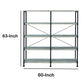 63 Inch Industrial 4 Tier Bookshelf Particleboard Metal Frame Gray Black CCA-801544