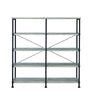 63 Inch Industrial 4 Tier Bookshelf Particleboard Metal Frame Gray Black CCA-801544