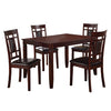 Wooden And Leather 5 Pieces Dining Set In Brown And Black By Poundex PDX-F2232