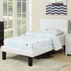 Faux Leather Upholstered Twin size Bed With tufted Headboard White