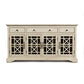 Craftsman Series 60 Wooden Media Unit With Fretwork Glass Door Cabinet Antique Cream BM181498