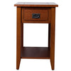 Transitional Wooden Chair Side End Table with Drawer and Open Shelf Brown BM181592