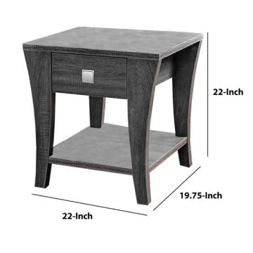 Wooden End Table with Swooping Curled Legs Gray By Casagear Home FOA-CM4085E