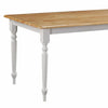 Grained Rectangular Wooden Dining Table with Turned legs Brown and White By Casagear Home BM183400