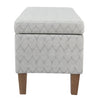 Geometric Patterned Fabric Upholstered Wooden Bench with Hinged Storage Large Gray and Brown - K6384NP-F2244 By Casagear Home