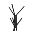 Iron Framed Coat Rack Stand with Six Hooks and Two Wooden Shelf Black and Brown - BM195833 BM195833