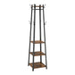 71 8-Hook 3-Shelf Ladder Coat Rack Brown and Black By Casagear Home BM195867