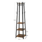 71 8-Hook 3-Shelf Ladder Coat Rack Brown and Black By Casagear Home BM195867