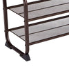 18 Industrial 3 Tier Wood Top Shoe Rack with Metal Base Black and Brown By Casagear Home BM197487