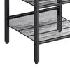 Wooden Side Table with Metal Mesh Shelves Set of 2 Black and Brown BM197492