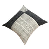 Dae 24 x 24 Square Handwoven Accent Throw Pillow Cotton Dhurrie Classic Kilim Pattern Gray Off White By The Urban Port BM200562