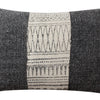 12 x 20 Rectangular Soft Cotton Dhurrie Accent Lumbar Throw Pillow Kilim Pattern Gray White By The Urban Port BM200576