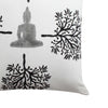 18 x 18 Square Cotton Accent Throw Pillow Meditating Buddha Tree Print White Black By The Urban Port BM200577